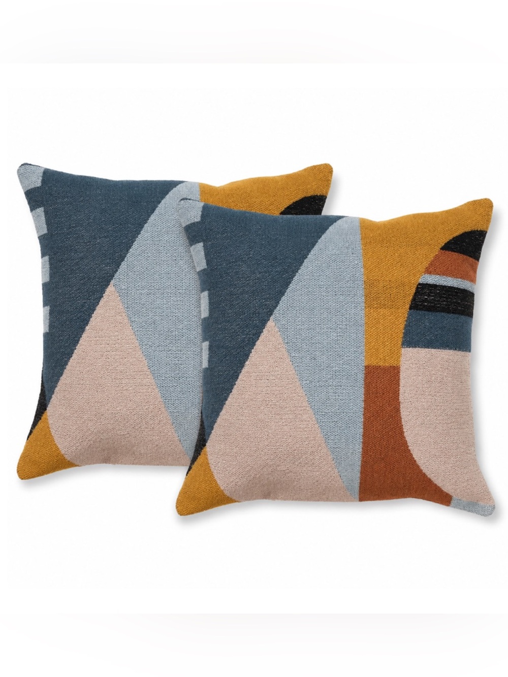 Mainstays Modern Throw Pillow, Geo Face, Multi, 18" Square, Set - 2 Pack